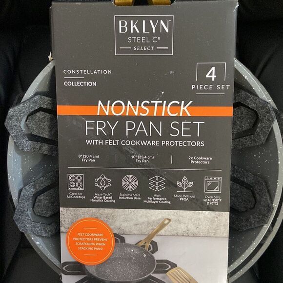 Brooklyn Steel Co. 4 pc. 8” & 10” Constellation Fry Pan Set Felt Protector - Picture 2 of 5